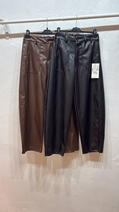 Pantaloni ecopelle baloon