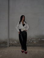 Pantaloni ecopelle baloon