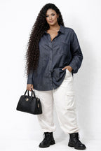 Camicia denim strass