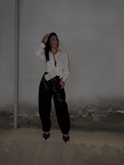 Pantaloni ecopelle baloon