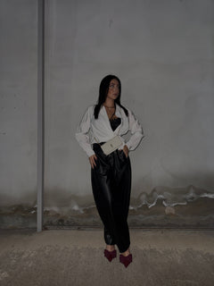 Pantaloni ecopelle baloon