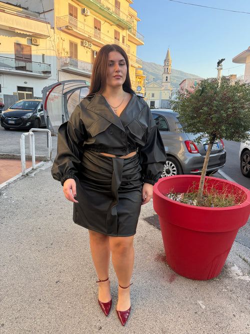 Bomber ecopelle curvy