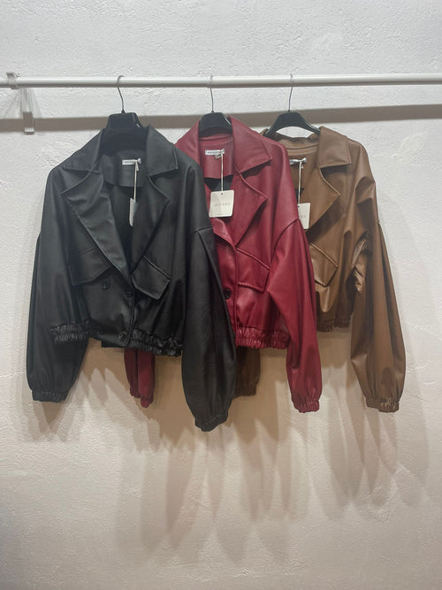 Bomber ecopelle curvy